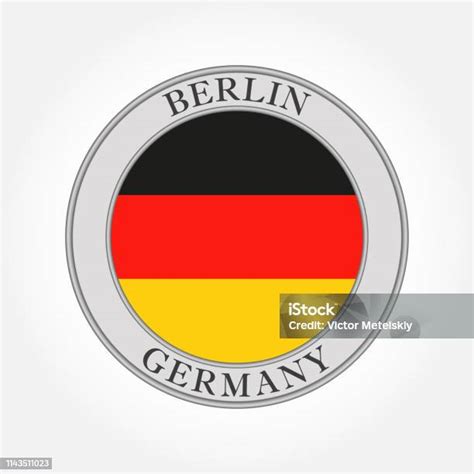 Drapeau Allemand Rond Icône Ou Bouton Allemagne Et Berlin Badge De ...