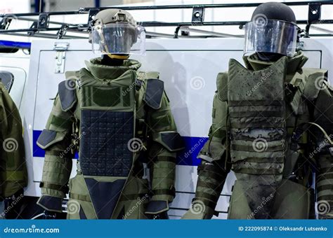 Set Of Military Heavy Body Armor Stock Photo Image Of Fiber