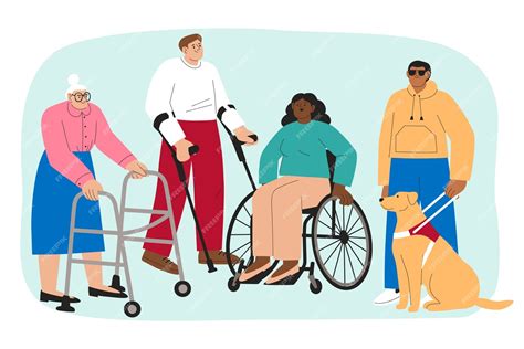 Premium Vector Flat Design People With Disabilities