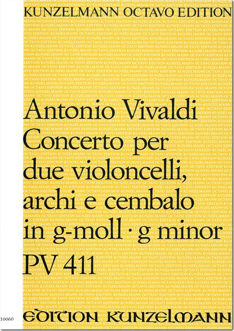 Vivaldi Concerto For 2 Cellos In G Minor Rv 531 Ficks Music