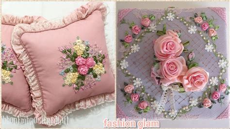 Silk Ribbon Embroidered Cushion And Pillows Cover Designs Youtube