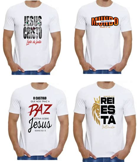 Kit C Camisetas Masculina Estampa Lindas Evang Licas