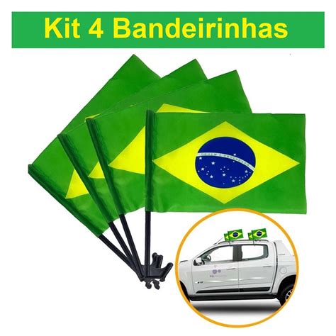 Kit C Bandeiras Do Brasil Bandeirinha Para Vidro Janela Do Carro C