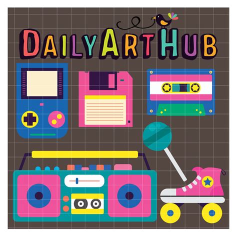 80s Retro Collection Clip Art Set – Daily Art Hub // Graphics ...