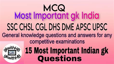 General Knowledge Questions And Answers Gk India Important Indian