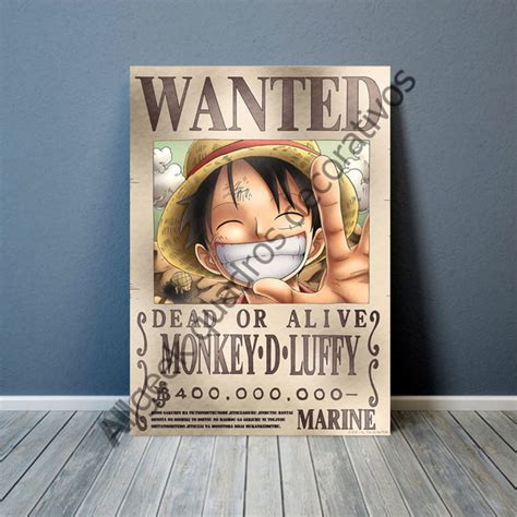 Placa Decorativa X Anime One Piece Wanted Luffy Elo