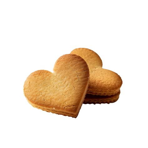 Heartfelt Treats Set of Heart-Shaped Cookies Isolated on Transparent