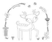 Coloriage cerf biche faon à imprimer Dessin cerf biche faon