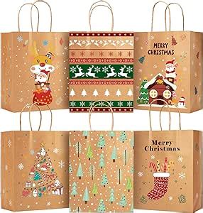 Amazon Christmas Kraft Gift Bags For Holiday Paper Gift Bags