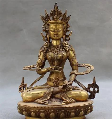 Tibete Budismo Bronze Gild Assento Vajradhara Vajrabhairava Est Tua