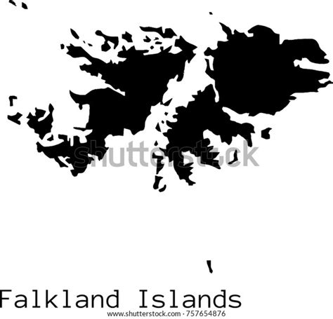 Black Falkland Islands Map Vector Silhouette Stock Vector Royalty Free