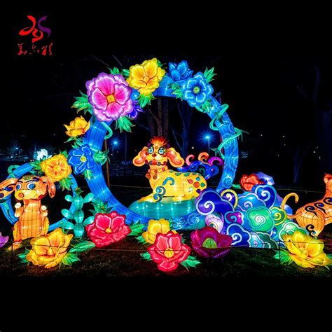 Spring Festival Traditional Electric Chinese Red Silk Flower Lanterns - China Festival Lantern ...