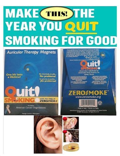 Quit Stop Smoking Ear Magnet Cigarettes Magnetic Ear Acupressure Zero