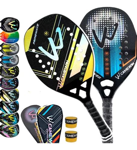 Kit Raquetes Beach Tennis Camewin Fibra De Carbono K Cor