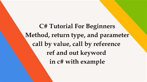 C Function Return Type And Parameter C Methods Tutorial Ref