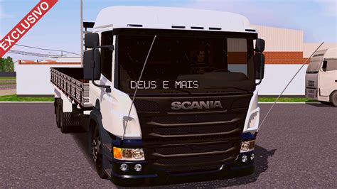 Skin Scania P310 Branca Letreiro Digital EXCLUSIVO Skins Games