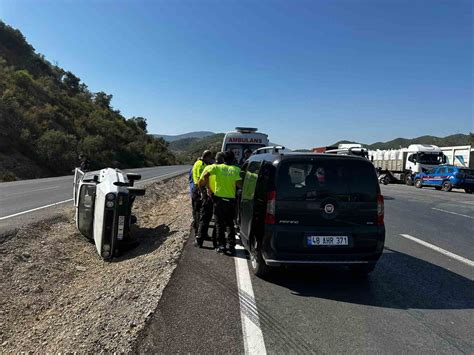 Yan Yatan Otomobilden Yara Almadan Kurtuldular Bodrum Kapak Haber