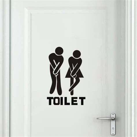 Homme Et Femme Logo De Toilettes Créatifs Stickers Murauxtoilet Bathroom Restroom Removable