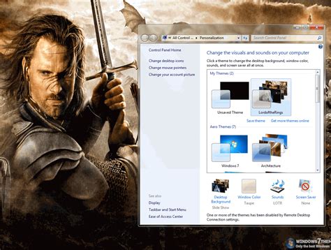 Lord of the Rings Theme 1 - Download, Review, Screenshots