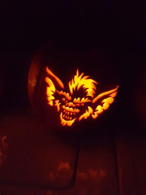 Printable Gremlin Pumpkin Stencil