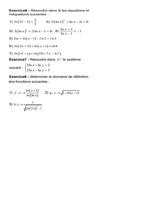 SOLUTION Fonctions Logarithmiques Exercices Et Solutions Studypool