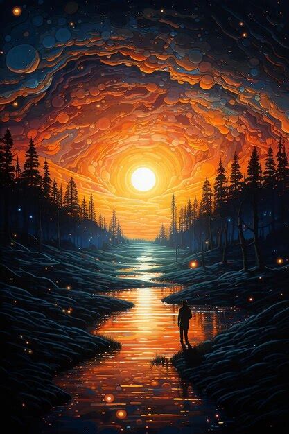 Premium AI Image | beautiful epic nature landscape painting dreamlike ...