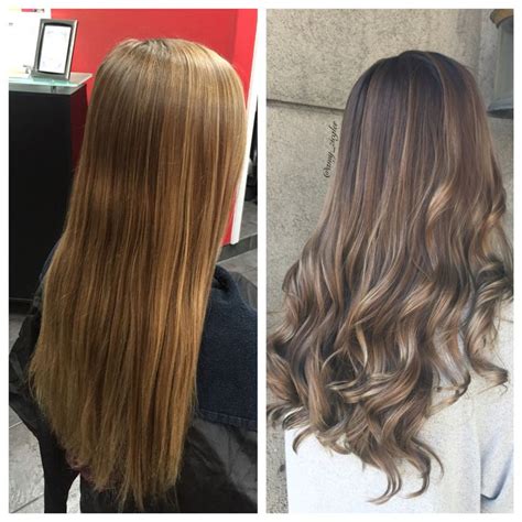 Before After Brunette Rooted Blonde Balayage By Amy Ziegler