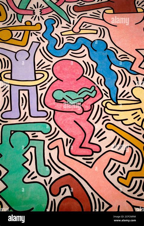 Keith Haring Wand Graffiti Gem Lde Pisa Toskana Italien