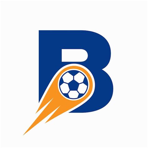 Premium Vector Letter B Football Logo Concept With Moving Football