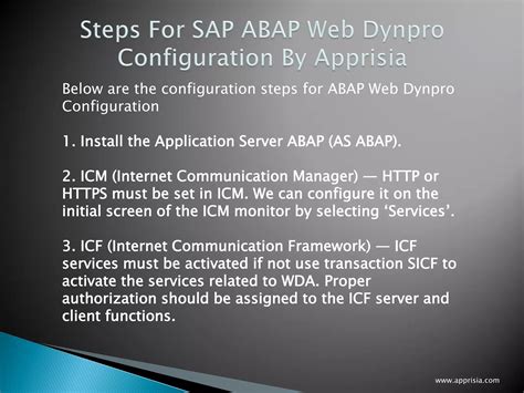 Configuration Of Sap Abap Web Dynpro Ppt