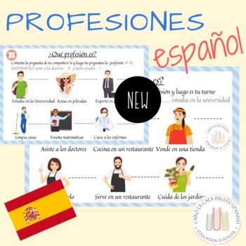 The professions in Spanish Las profesiones en español TPT