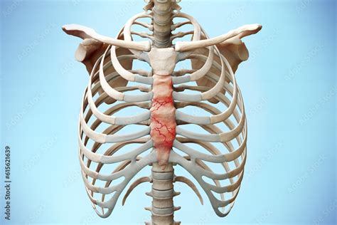 Injured sternum fracture skeleton Stock Illustration | Adobe Stock