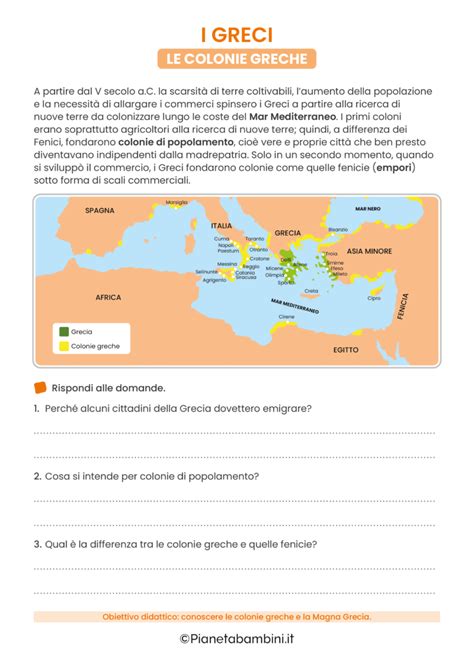 Le Colonie Greche Schede Didattiche Per La Scuola Primaria