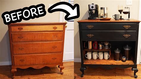 Old Dresser Makeover To Coffee Bar Kitchen Pt You