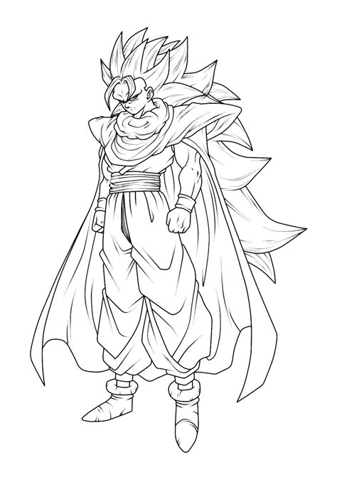 Goku Ssj3 Estiloso Para Colorir Imprimir Desenhos