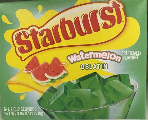 Starburst Watermelon Flavored Jello Gelatin Dessert Mix 394 Oz Box