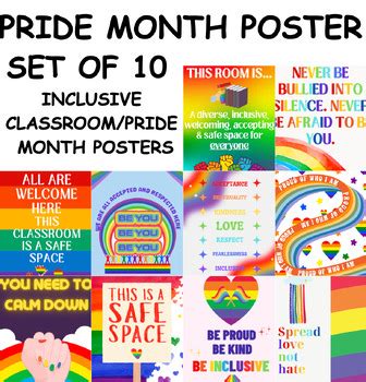 Pride Month Posters Inclusive Classroom Posters Lgbtq Bundle Of