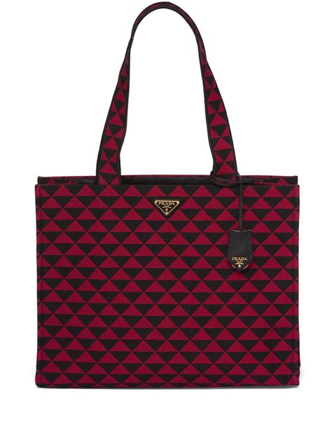 Prada Large Symbole Embroidered Tote Bag Farfetch