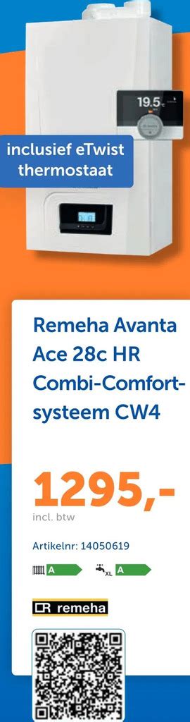 Remeha Avanta Ace C Hr Combi Comfort Systeem Cw Aanbieding Bij