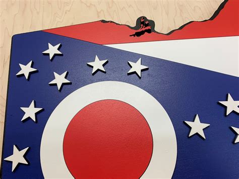 Ohio State Shape Wood Flag – Patriot Wood