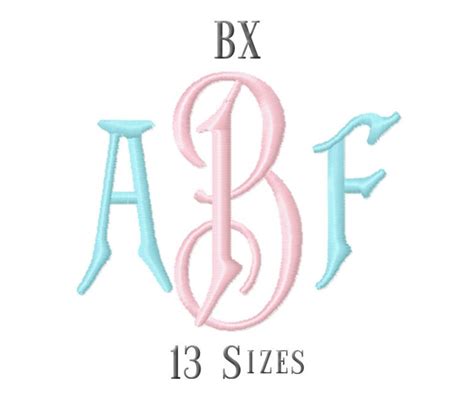 13 SIZE BX Fonts Carson Monogram Embroidery Fonts Embroidery Etsy