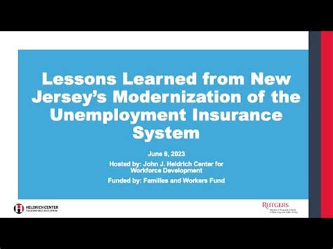 Lessons Learned From New Jersey S Modernization Of The Unemployment