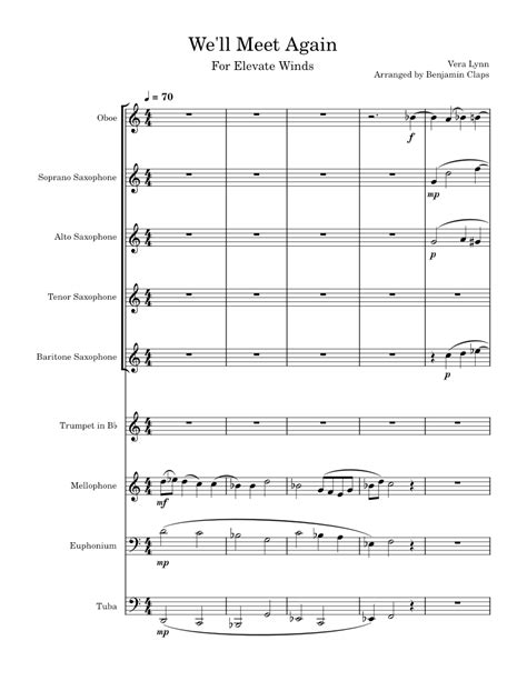 Well Meet Again Sheet Music For Tuba Oboe Saxophone Alto Saxophone Tenor And More Instruments