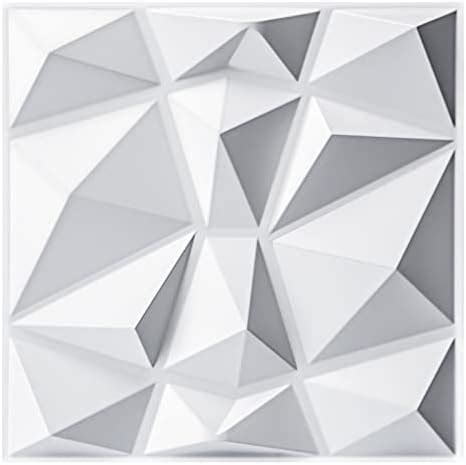 Art3d Decorative 3D Wall Panels In Diamond Design 12 X12 Matt White