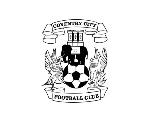 Coventry City Club Symbol Logo Black Premier League Football Abstract