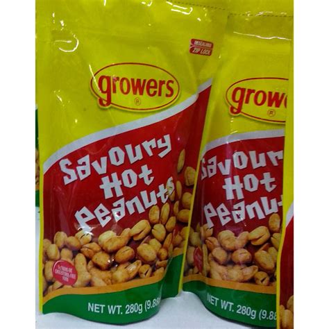 Growers Peanuts Savory Hot Flavor Big Grams Resealable Pack