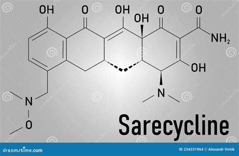 Sarecycline Antibiotic Drug Molecule Tetracycline Class Skeletal