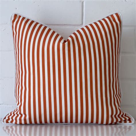 Airlie Terracotta Waterproof Striped Outdoor Cushion Cover