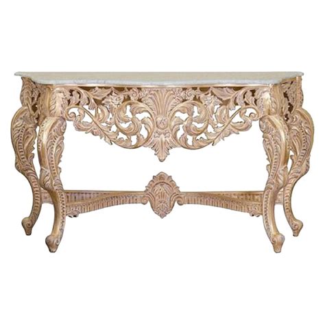 French Console In Louis Xv Baroque Style Console Table In Gold Leaf And