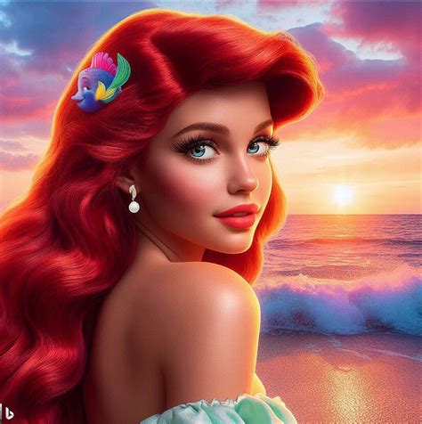 Ariel From The Little Mermaid In 2024 Disney Princess Artwork Disney